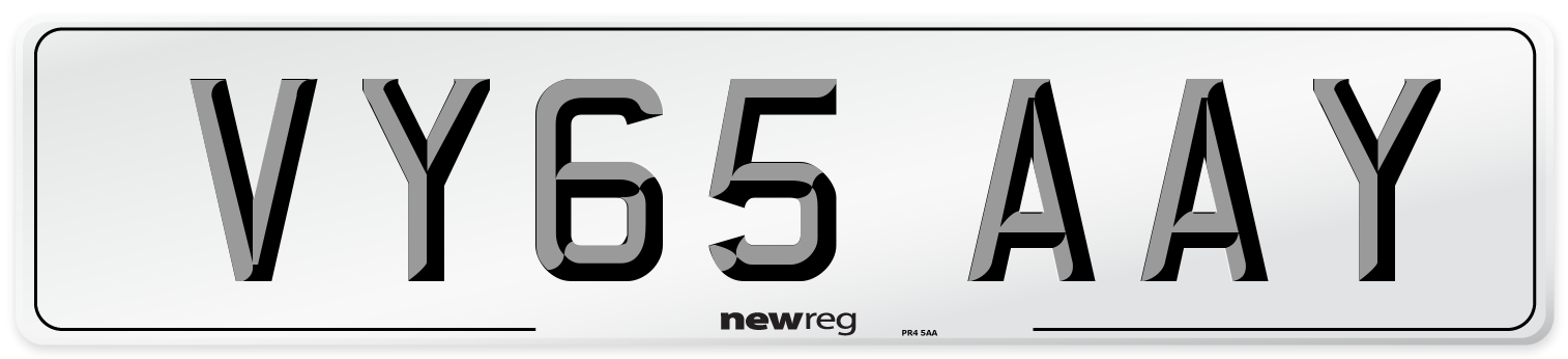 VY65 AAY Number Plate from New Reg